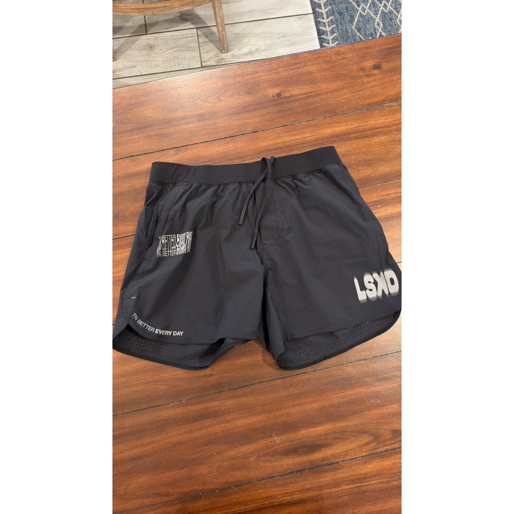 LSKD Static Grit Lift 6 Short Black Alloy Mens Athletic Training Gym Shorts